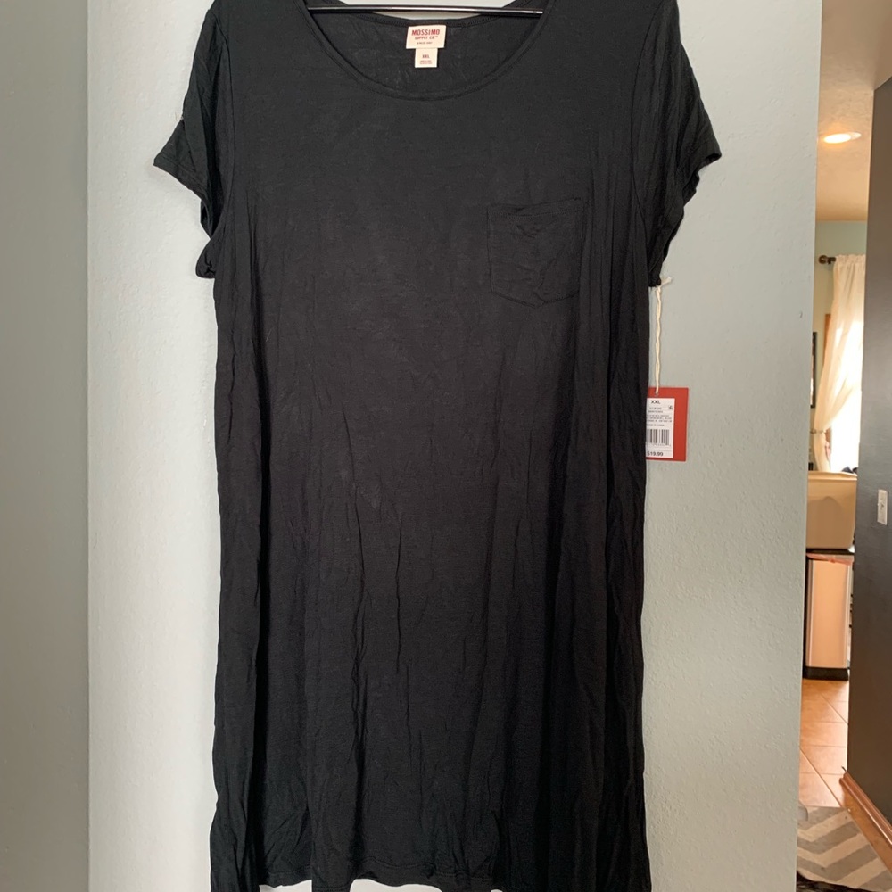 Black lightweight T shirt dress